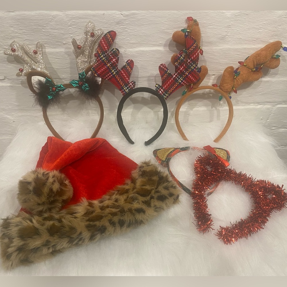 Bundle of Christmas headbands and a Santa hat 🎅
